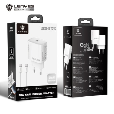 Cargador GaN 20W Lenyes LCH20 Tipo-C | Blanco